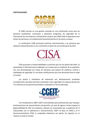 Certificación CISA