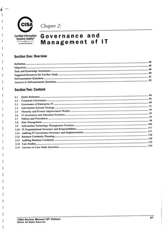 Cisa 2 - governance and management of it
