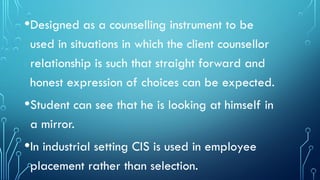 CIS assessment tool ppt.pptx. psychology | PPTX