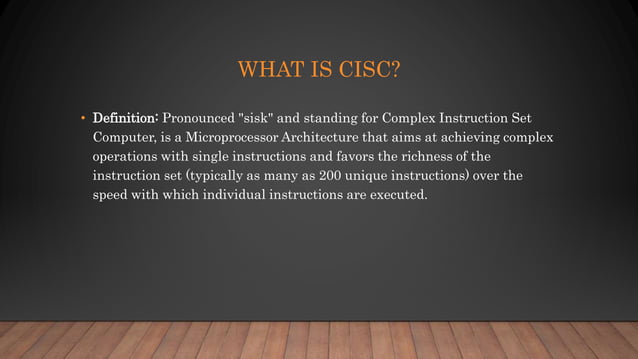 Complex instruction set computer ppt | PPTX