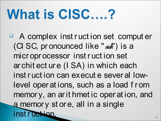 Cisc(a022& a023) | PPT