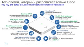 Технологии, которыми располагает только Cisco
Ноу-хау для сетей с высокой плотностью последнего поколения
 