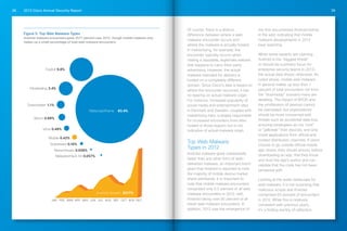 2013 Cisco Annual Security Report38 39
Of course, there is a distinct
difference between where a web
malware encounter occurs and
where the malware is actually hosted.
In malvertising, for example, the
encounter typically occurs when
visiting a reputable, legitimate website
that happens to carry third-party
advertising. However, the actual
malware intended for delivery is
hosted on a completely different
domain. Since Cisco’s data is based on
where the encounter occurred, it has
no bearing on actual malware origin.
For instance, increased popularity of
social media and entertainment sites
in Denmark and Sweden, coupled with
malvertising risks, is largely responsible
for increased encounters from sites
hosted in those regions but is not
indicative of actual malware origin.
Top Web Malware
Types in 2012
Android malware grew substantially
faster than any other form of web-
delivered malware, an important trend
given that Android is reported to hold
the majority of mobile device market
share worldwide. It is important to
note that mobile malware encounters
comprised only 0.5 percent of all web
malware encounters in 2012, with
Android taking over 95 percent of all
these web malware encounters. In
addition, 2012 saw the emergence of
the first documented Android botnet
in the wild, indicating that mobile
malware developments in 2013
bear watching.
While some experts are claiming
Android is the “biggest threat”
or should be a primary focus for
enterprise security teams in 2013—
the actual data shows otherwise. As
noted above, mobile web malware
in general makes up less than 1
percent of total encounters—far from
the “doomsday” scenario many are
detailing. The impact of BYOD and
the proliferation of devices cannot
be overstated, but organizations
should be more concerned with
threats such as accidental data loss,
ensuring employees do not “root”
or “jailbreak” their devices, and only
install applications from official and
trusted distribution channels. If users
choose to go outside official mobile
app stores, they should ensure, before
downloading an app, that they know
and trust the app’s author and can
validate that the code has not been
tampered with.
Looking at the wider landscape for
web malware, it is not surprising that
malicious scripts and iFrames
comprised 83 percent of encounters
in 2012. While this is relatively
consistent with previous years,
it’s a finding worthy of reflection.
Figure 5: Top Web Malware Types
Android malware encounters grew 2577 percent over 2012, though mobile malware only
makes up a small percentage of total web malware encounters.
JAN FEB MAR APR MAY JUN JUL AUG SEP OCT NOV DEC
Android Growth
Malware/Hack Kit 0.057%
Ransomware 0.058%
Scareware 0.16%
Mobile 0.42%
Virus 0.48%
Worm 0.89%
Downloader 1.1%
Infostealing 3.4%
Exploit 9.8%
Malscript/iframe 83.4%
Android Growth: 2577%
 