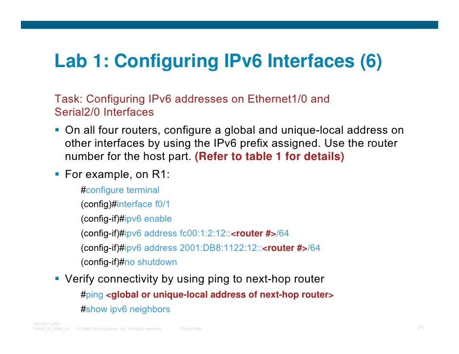 Cisco Ipv6 Tutorial Cisco Ipv6 Tutorial