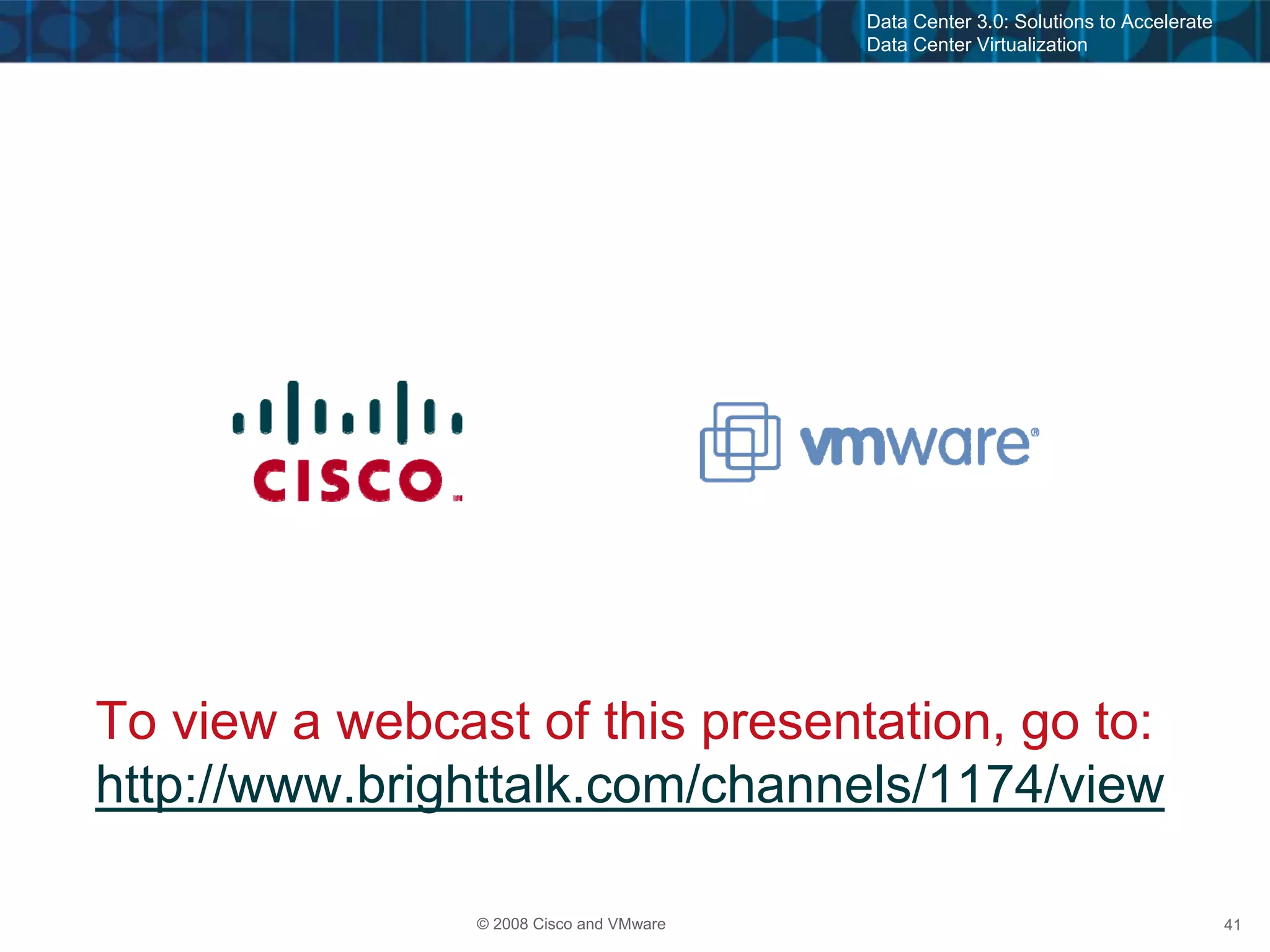 Cisco & VMware Products & Services as of  Nov 23, 08