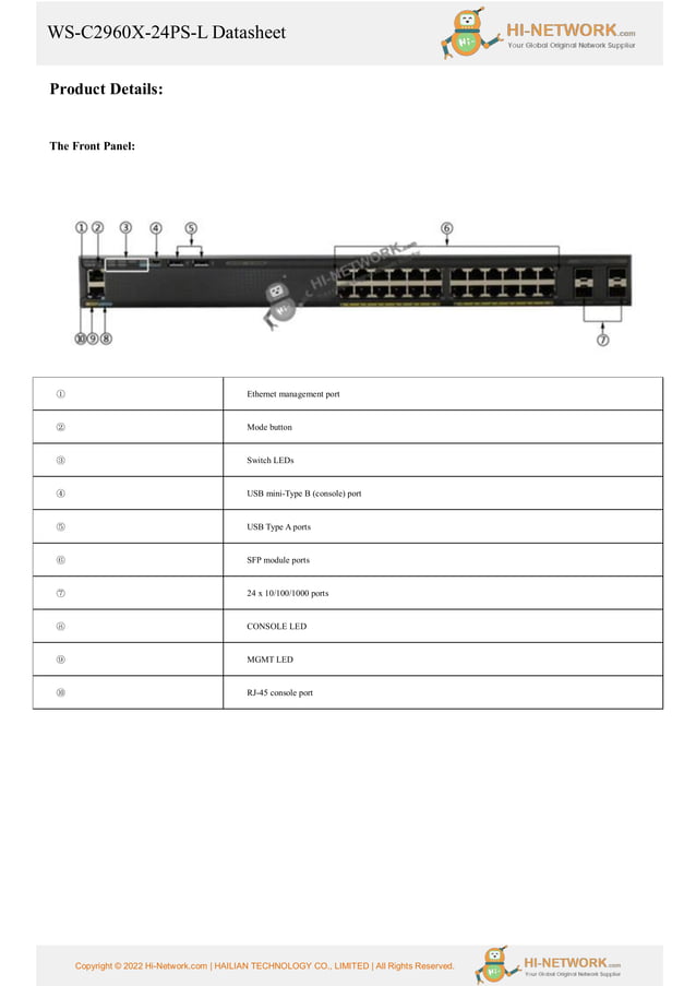 cisco-ws-c2960x-24ps-l-datasheet-pdf