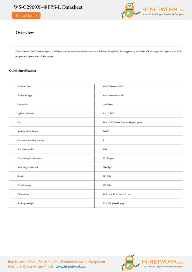 cisco-ws-c2960x-48fps-l-datasheet-pdf