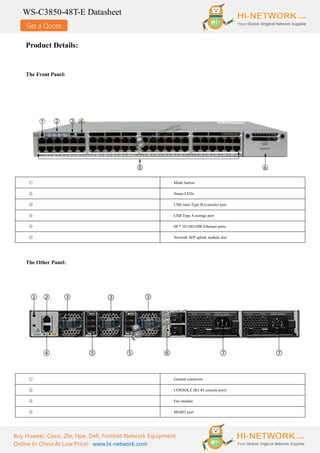 Cisco WS-C3850-48T-L 48-Port Gigabit Switch – Refurbished, W/ C3850-NM-2-10G, Fast Shipping