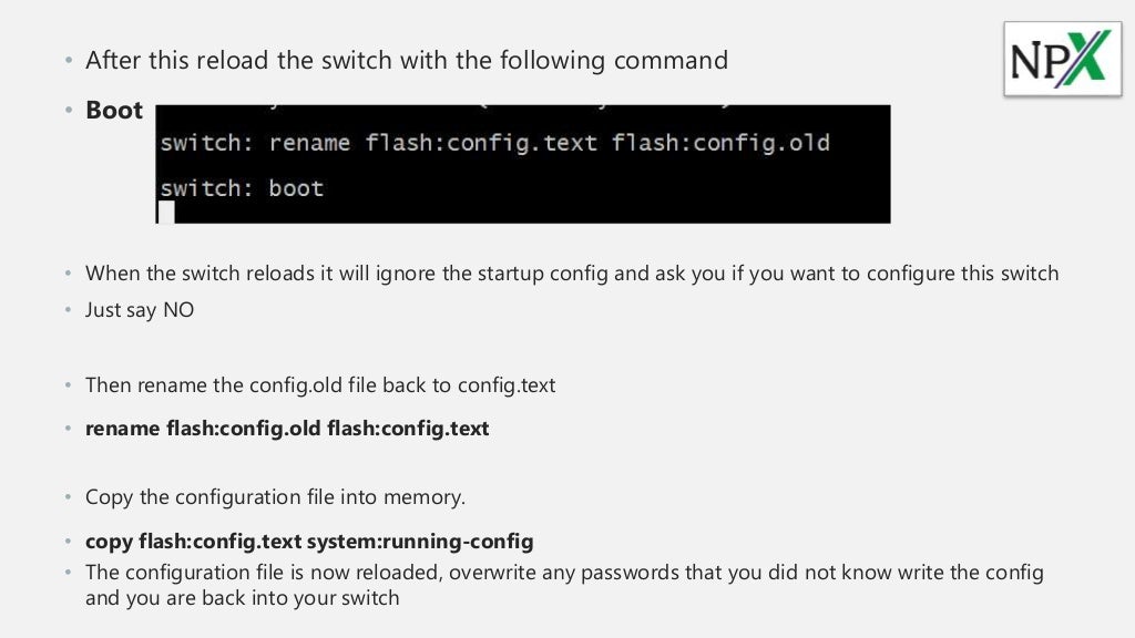 Cisco 2960x Switch Password Recovery