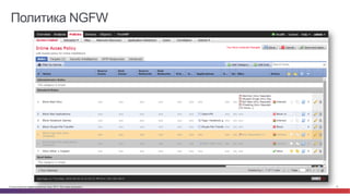Политика NGFW 
© Cisco и(или) ее аффилированные лица, 2014 г. Все права защищены. 17 
 
