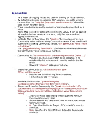 Cisco BGP Exam 642-661 Review Notes