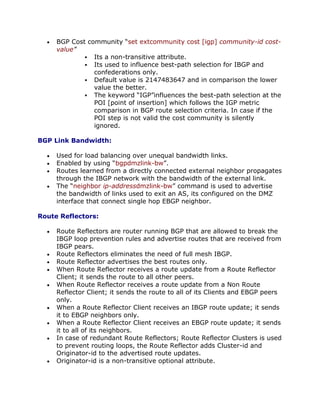 Cisco BGP Exam 642-661 Review Notes
