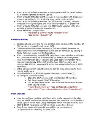 Cisco BGP Exam 642-661 Review Notes
