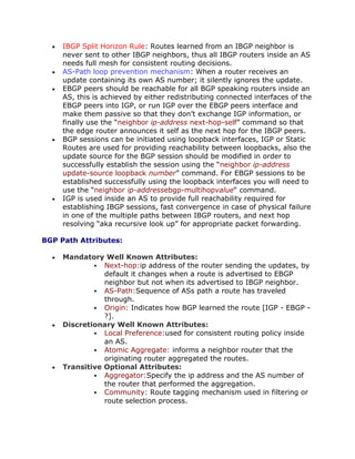 Cisco BGP Exam 642-661 Review Notes