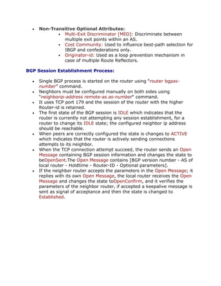 Cisco BGP Exam 642-661 Review Notes