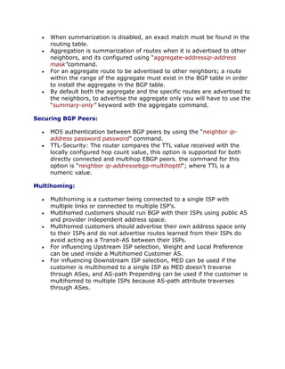 Cisco BGP Exam 642-661 Review Notes