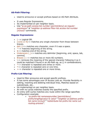 Cisco BGP Exam 642-661 Review Notes