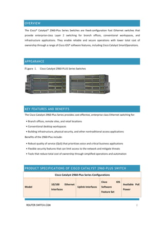 Cisco catalyst 2960 plus series switch datasheet | PDF