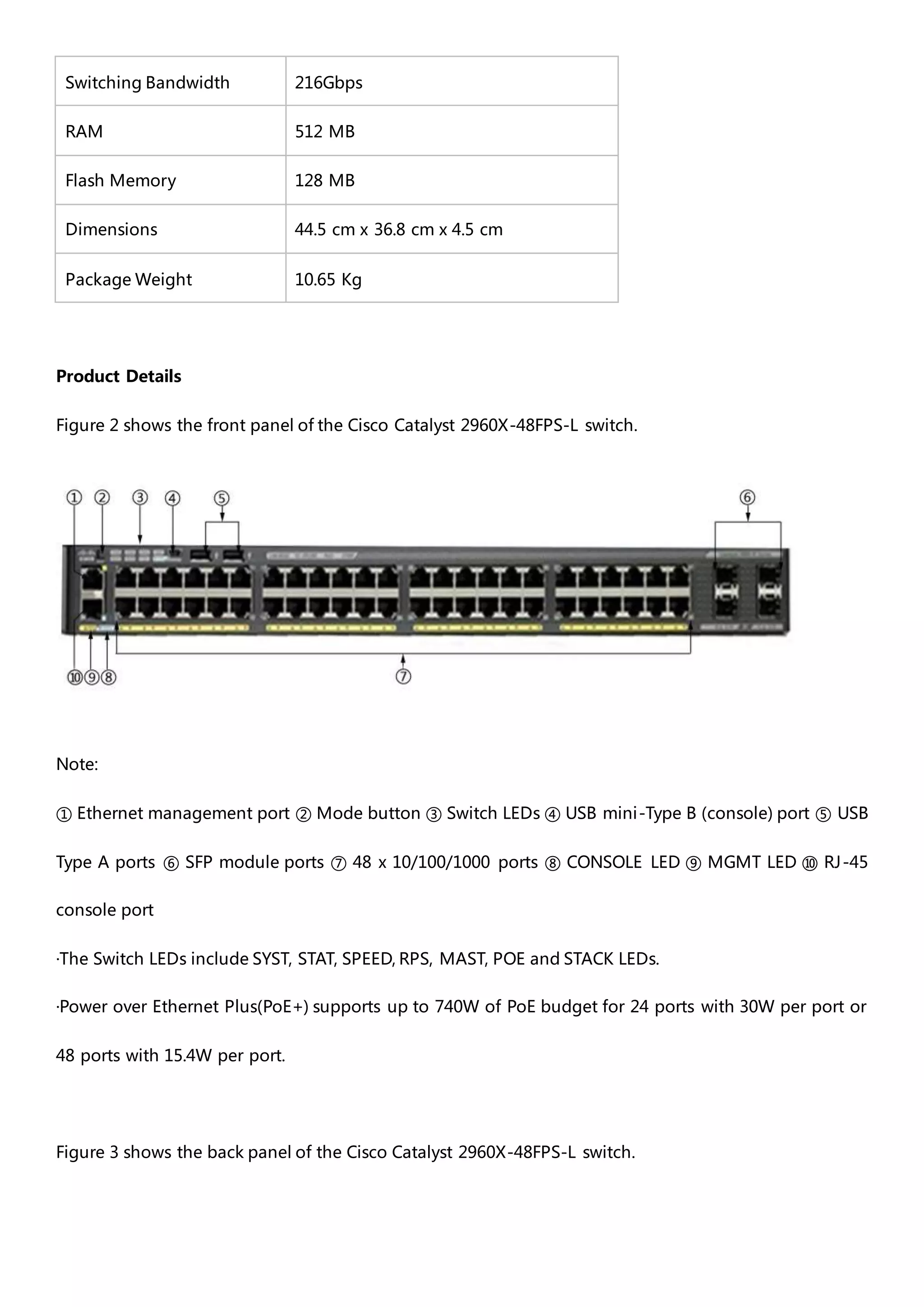 Cisco catalyst 2960x 48 fps-l datasheet | DOCX