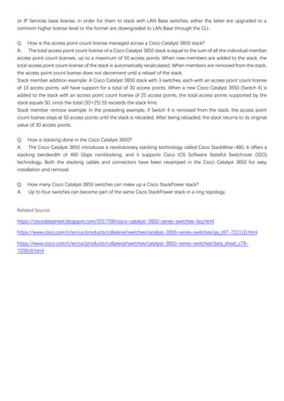 Cisco catalyst 3850 series switches datasheet and faq | PDF