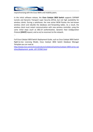 Cisco catalyst 3850 switch stacking | DOCX