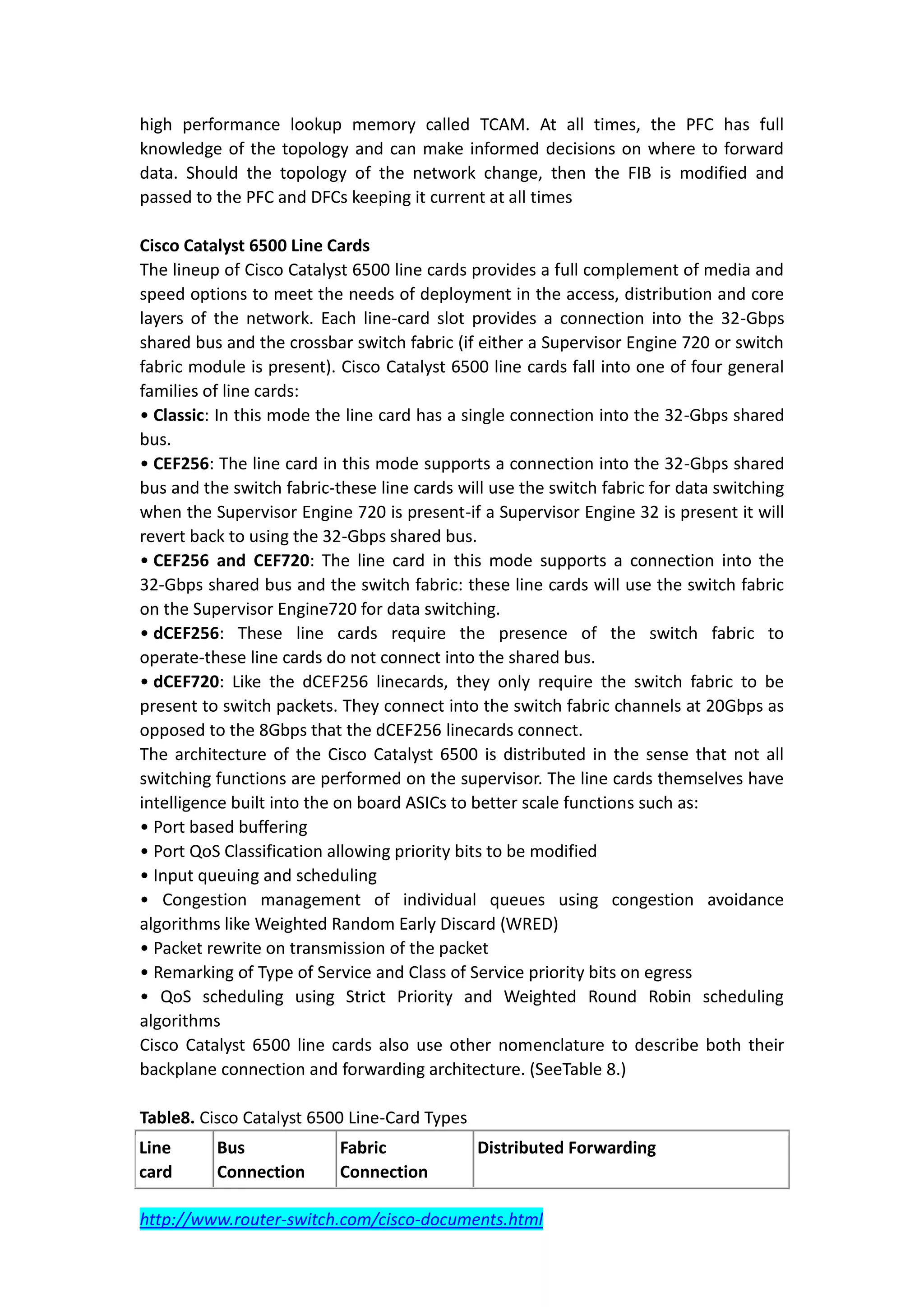 Cisco catalyst 6500 architecture white paper | DOCX