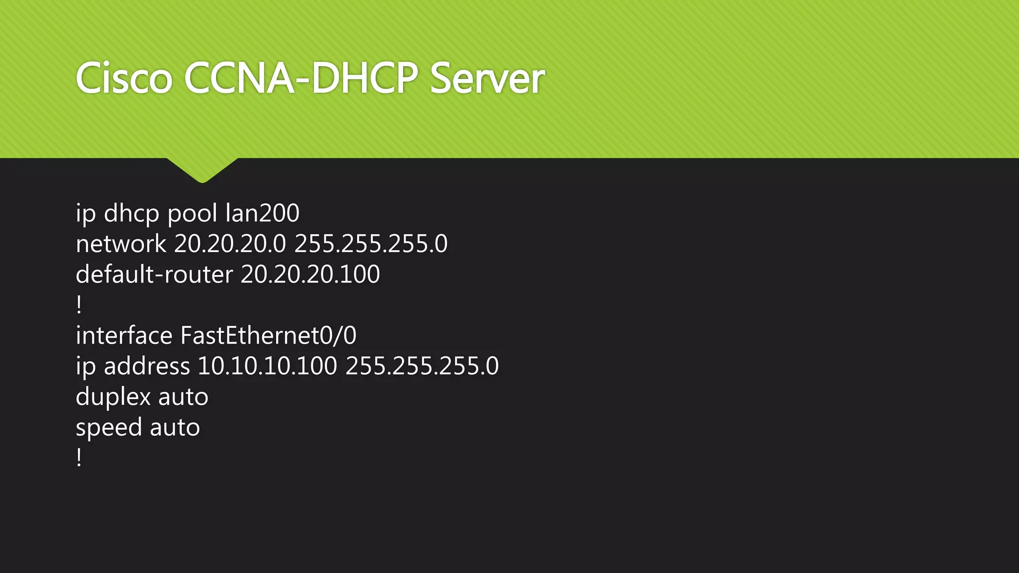 Cisco Ccna Dhcp Server Pptx Cisco Ccna Dhcp Server Pptx