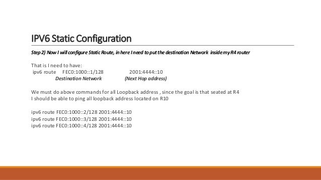 Cisco Ccna Ipv6 Static Configuration
