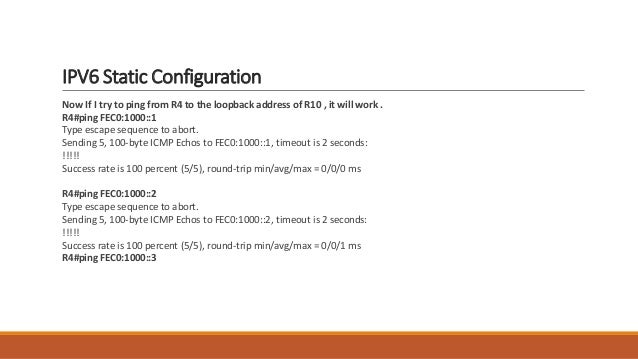 Cisco Ccna Ipv6 Static Configuration Cisco Ccna Ipv6 Static Configuration