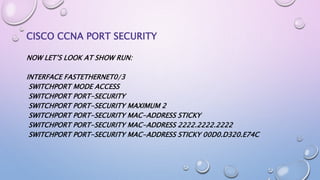 Cisco CCNA Port Security | PPTX