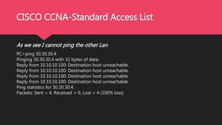 Cisco CCNA-Standard Access List | PPTX