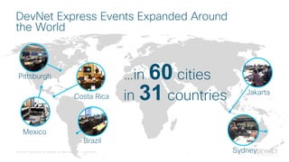 © 2018 Cisco and/or its affiliates. All rights reserved. Cisco Public
DevNet Express Events Expanded Around
the World
Pitt...