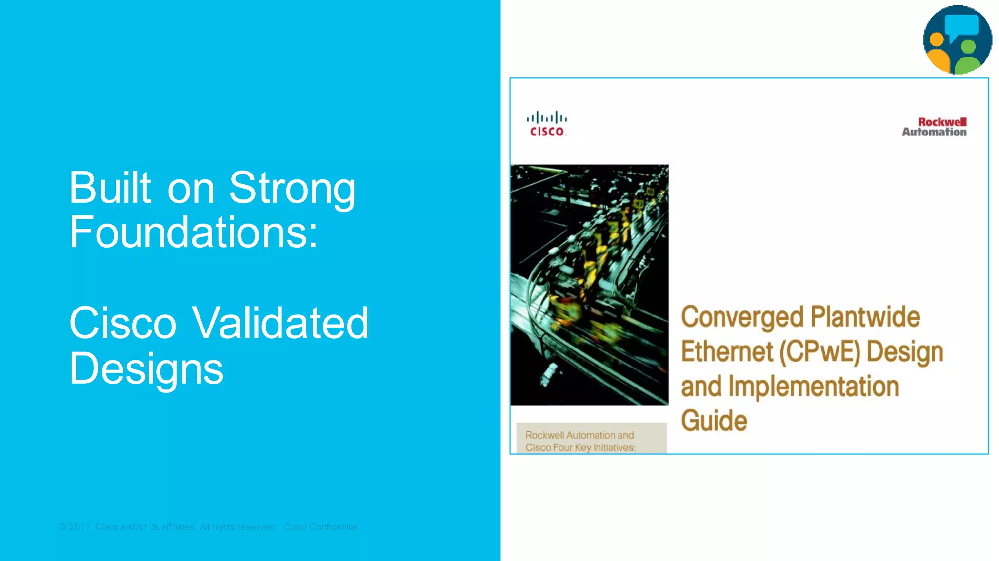 © 2017 Cisco and/or its affiliates. All rights reserved. Cisco Confidential© 2017 Cisco and/or its affiliates. All rights reserved. Cisco Confidential
Built on Strong
Foundations:
Cisco Validated
Designs
 