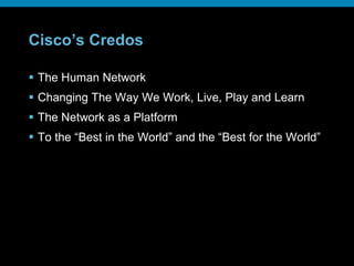Cisco Values Cisco Corporate Social Responsibility by Alexandre Lemille | PPT
