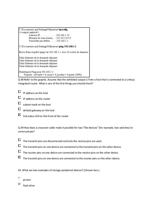 Cisco Module 1 Final Exam Answers