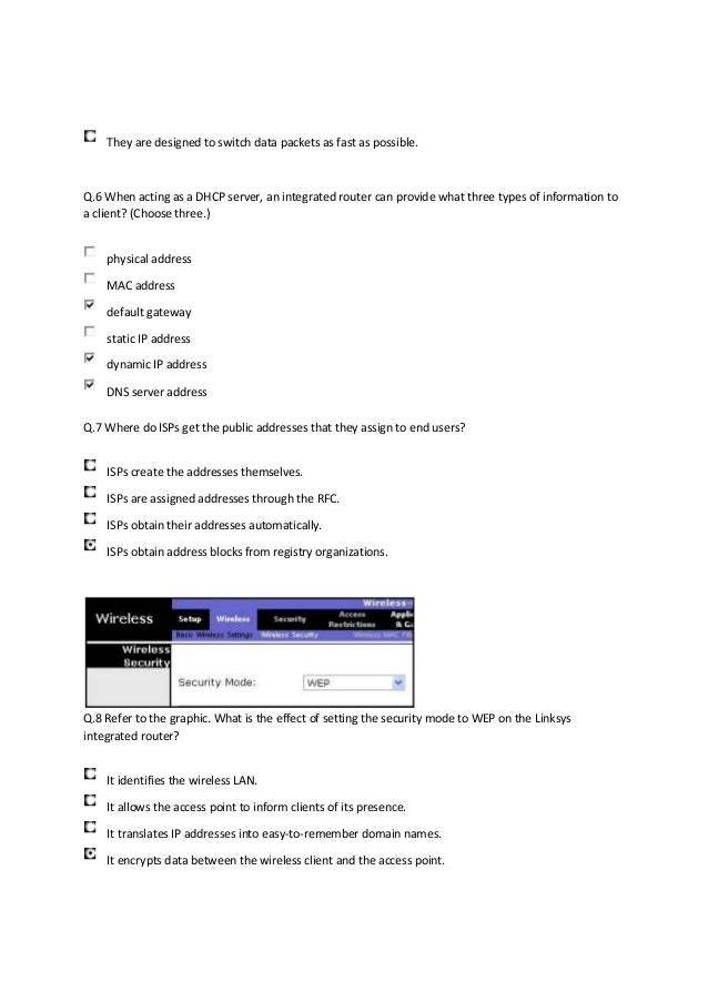 Cisco Module 1 Final Exam Answers