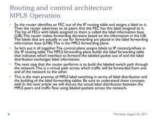 Cisco Exam # 642 611 Mpls Study Notes | PPT