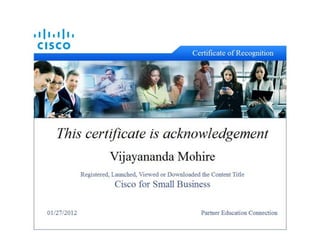 Cisco for small business certificate