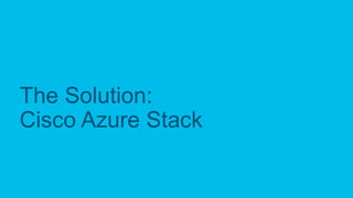 © 2018 Cisco and/or its affiliates. All rights reserved.
The Solution:
Cisco Azure Stack
 