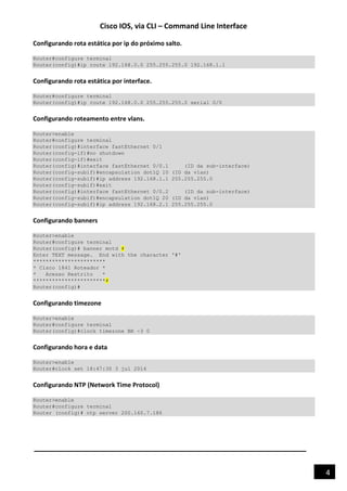 Cisco ios, via cli – command line interface | PDF