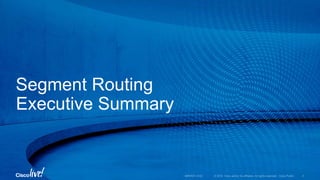 Segment Routing
Executive Summary
 