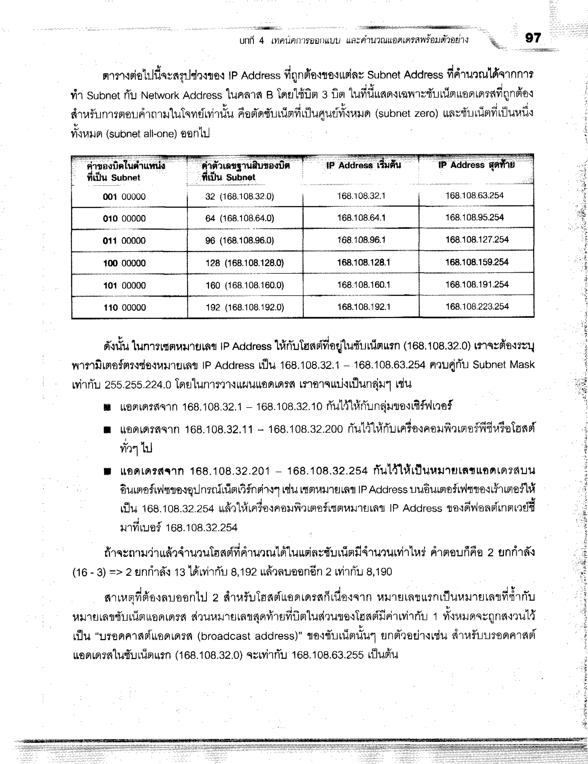 't1tdffitit,
unfr4 rilnuPnrrElor)ltull
LL'i#
n1u1tuufl nLFt
f fl 11/fl
0tJfl,?0E/'l.l rq -9t,,
nryr.lriotrldqynnJd+lro.i
tpAddress
fiqnfi'otto'r*pinr
subnet
Address
ddrurrulfiqrnnrr
rir subnet
flu trtetwork
Address
tunnrn e Tflfl"lfif,n
e flfl 1ufid$dn{rsilrrdlnimrronrp,radqnfr'o.l
drufirnmrrordrnu"luTqvrtirvir#u
fiorTrrfr'urinfirflu4ud#'nlrufi
(subnet
zero)unr4't-rrriBrfirilurafl'r
vl--n{}rFr
(subnet
all-one)
oon}J
d'{#u'lunmmmu]r1rl!fifl
lPAddress
'|"#n-uTac{Fi'do{1u4'urimurn
(168.108.32.0)
tnnrfromv:.1
nrnilrmofnr{do.iuilrflrnfl
rpAddress
rflutoe.toe
sz.1- 108.108.83.2s4
Fr.JLdrTu
subnet
Mask
wirrTu
zss.zss.224.o
Tprslunrrtr'lus'tlJlloFrtorrfi
ttrorqmi{tflunaju1
idu
ffi u0Fr
rrr?ds1fl
1G8.
108.32.
1- 188.108.32.
t0 ri'u1ffhfrnTr:
nrjruto+
rfifv,[noi
; lronrnraq'rn
168.108.32,11-
168.108.32.200
rTutfl#ri'rrniornol'rfrrrnoflfi4r,r3oTansi
J u ,
ME'] LU
I $Bnrfi?dc1n
168.108,34.201
- 168.108.32.2s+
r{ul{tfrfluuururntuo0rrnTdLlJ
6urmofu'hso.lqrJnrniniml4flnrir'r1
rdurqntumflrnfl
tPAddress
ru6urmofiv{sflo{r#rrflefllfi
: rflu 168.r08.32.2s+
ltfr,]hfrFr6e.:Froilfrrffioflrqmrartsraq
lPAddress
ro':Br-v,lonn-rnmt'rri#
urfiruofl
r68.108.32.2s4
firqsnru.irudrdrurulansifidrurrutfi'Luurinrf'truinfi4'rururvirtud
drgreufifio
2 snrirf,.l
(16- 3)=>2 anrirn.r
13tfrrvilri't-l
8,tgzufrrnuoondn
z rvirrTu
a,lso
ntuqdfr'o'rnroon'[rl
z drr,lflutaaBiroprrprrs{firfio{qrn
uil'rflrn{*rnrfluuu'tstnttidrri'r
utrsrnqdruin*apruprrfi
drur,rrrsrnr4nrfrrufiflnlud,ruro{Taani'firiruvirri'r
t #'n,lHnrnrqnd'nu'L{
rflu "uronnlnp'irrsprrprrs{
(broadcast
address)"
ta'i4'Lrfim#u1
unmreeir.rrriu
dtlf,il?oflnrr{Fi'
Lro
Fl
mr61uf,:J
uTm
urn(1
68.
108.32.0)
qrMrrTu168,
108,63,2SS
r{lufr',u
*irnirnnj."auiJiilt
fitilu $uunEt
: . . . . . . " " : i .
32 (168.108.32.0)
s6 (168.108.96.0) 168.108.127.254
168.108.1s9.254
168.108.191
.254
168.
108.223.254
128(168.108.128.0)
(168.108,160.0)
(168.108.192.0)
 