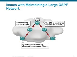 Issues with Maintaining a Large OSPF
Network




   © 2008 Cisco, Inc. All rights reserved.   Cisco Confidential   73
 