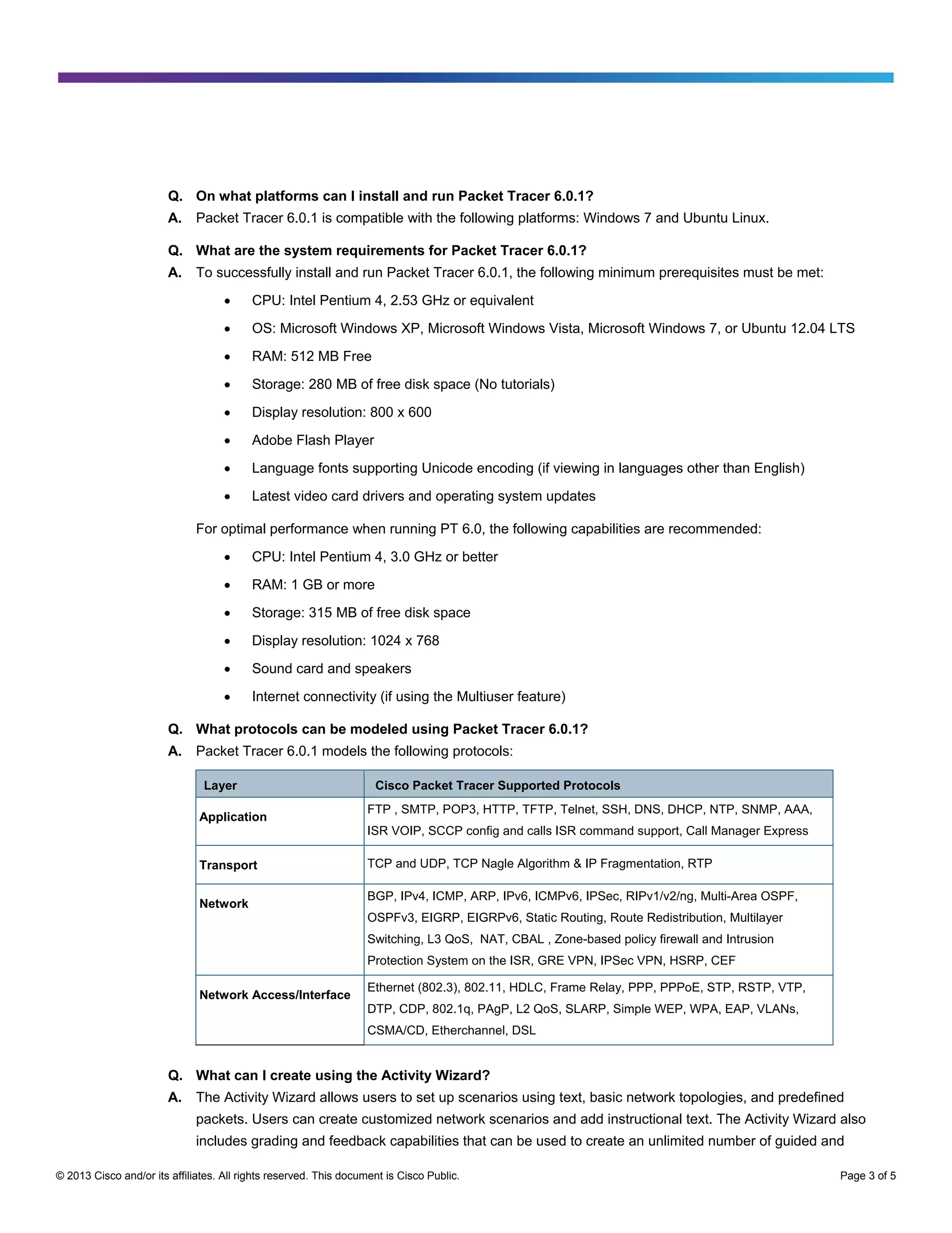 Cisco Packet Tracer 6.0.1 faqs | PDF