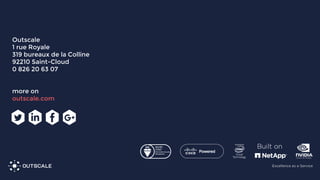 Outscale
1 rue Royale
319 bureaux de la Colline
92210 Saint-Cloud
0 826 20 63 07
more on
outscale.com
 