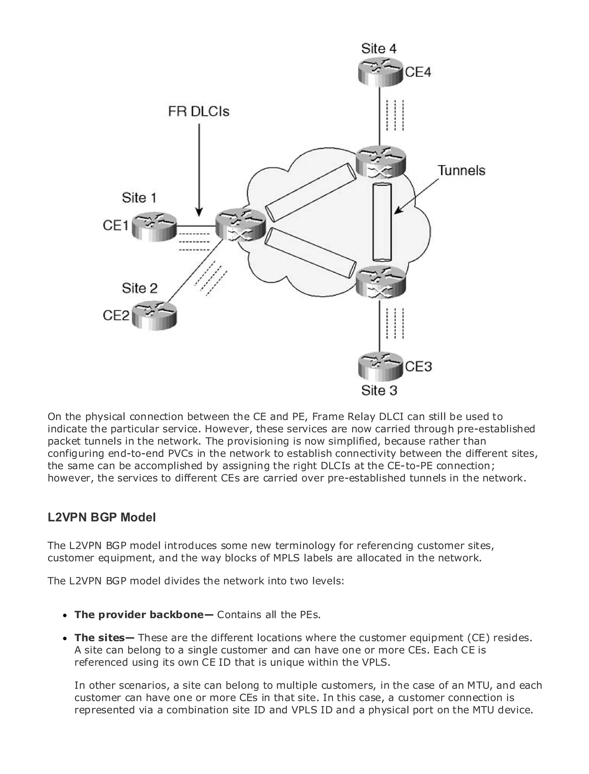 •                Table of Contents
•                Index
Metro Ethernet

BySam Halabi


    Publisher: Cisco Press
    Pub Date: October 01, 2003
        ISBN: 1-58705-096-X
       Pages: 240




The definitive guide to Enterprise and Carrier Metro Ethernet applications.


      Discover the latest developments in metro networking, Ethernet, and MPLS services and
      what they can do for your organization

      Learn from the easy-to-read format that enables networking professionals of all levels to
      understand the concepts

On the physical the experience of industry innovatorFrame Relay DLCI can still be used to
      Gain from connection between the CE and PE, and best-selling Cisco Press author, Sam
indicate the particular service. However, these services are now carried through pre-established
      Halabi, author of Internet Routing Architectures
packet tunnels in the network. The provisioning is now simplified, because rather than
configuring end-to-end PVCs in the network of growth for the networking industry and will
Metro networks will emerge as the next areato establish connectivity between the different sites,
the same a major shift in how by assigning are offered to businesses and residential customers.
represent can be accomplished data services the right DLCIs at the CE-to-PE connection;
however, the services been a challenging carried over for delivering data services because it has
The metro has always to different CEs are environment pre-established tunnels in the network.
been built to handle the stringent reliability and availability needs for voice. Carriers will have to
go through fundamental shifts to equip the metro for next-generation data services demanded
by enterprise customers and consumers. This is not only a technology shift, but also a shift in the
L2VPN BGP Model
operational and business model that will allow the incumbent carriers to transform the metro to
offer enhanced data services.
The L2VPN BGP model introduces some new terminology for referencing customer sites,
customer equipment,Ciscothe way blocks theMPLS labels are metro data services from a holistic
Metro Ethernet from and Press looks at of deployment of allocated in the network.
view. It describes the current metro, which is based on TDM technology, and discusses the
The L2VPN BGP model divides the network into two levels:
drivers and challenges carriers will face in transforming the metro to address data services.

MetroThe provider backbone— Contains all the PEs.
       Ethernet discusses the adoption of metro Ethernet services and how that has led carriers
to the delivery of metro data services. With a changing mix of transport technologies, the book
then examines current and emerging trends, and delves into the role ofequipment (CE)networks
      The sites— These are the different locations where the customer virtual private resides.
(VPN), virtual private local area networks (VLAN), virtual private moreservices (VPLS), traffic
      A site can belong to a single customer and can have one or LAN CEs. Each CE is
engineering, andusing its own CE ID thatMPLS (GMPLS). the VPLS.
      referenced MPLS and Generalized is unique within

      In other scenarios, a site can belong to multiple customers, in the case of an MTU, and each
      customer can have one or more CEs in that site. In this case, a customer connection is
      represented via a combination site ID and VPLS ID and a physical port on the MTU device.
 