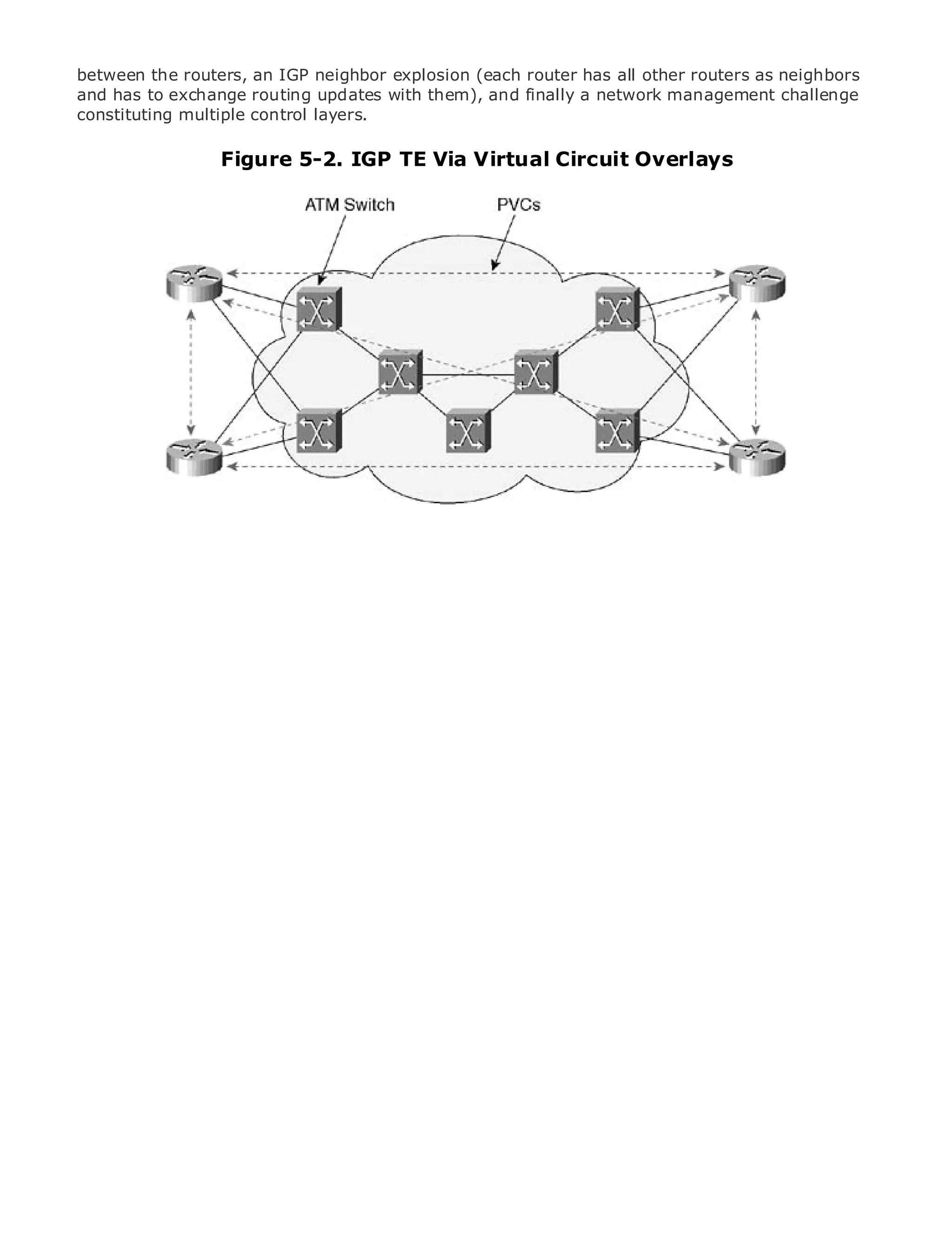 between the routers, an IGP neighbor explosion (each router has all other routers as neighbors
and has to exchange routing updates with them), and finally a network management challenge
constituting multiple control layers.

                         Figure 5-2. IGP TE Via Virtual Circuit Overlays


•                Table of Contents
•                Index
Metro Ethernet

BySam Halabi


    Publisher: Cisco Press
    Pub Date: October 01, 2003
        ISBN: 1-58705-096-X
       Pages: 240




The definitive guide to Enterprise and Carrier Metro Ethernet applications.


      Discover the latest developments in metro networking, Ethernet, and MPLS services and
      what they can do for your organization

      Learn from the easy-to-read format that enables networking professionals of all levels to
      understand the concepts

      Gain from the experience of industry innovator and best-selling Cisco Press author, Sam
      Halabi, author of Internet Routing Architectures

Metro networks will emerge as the next area of growth for the networking industry and will
represent a major shift in how data services are offered to businesses and residential customers.
The metro has always been a challenging environment for delivering data services because it has
been built to handle the stringent reliability and availability needs for voice. Carriers will have to
go through fundamental shifts to equip the metro for next-generation data services demanded
by enterprise customers and consumers. This is not only a technology shift, but also a shift in the
operational and business model that will allow the incumbent carriers to transform the metro to
offer enhanced data services.

Metro Ethernet from Cisco Press looks at the deployment of metro data services from a holistic
view. It describes the current metro, which is based on TDM technology, and discusses the
drivers and challenges carriers will face in transforming the metro to address data services.

Metro Ethernet discusses the adoption of metro Ethernet services and how that has led carriers
to the delivery of metro data services. With a changing mix of transport technologies, the book
then examines current and emerging trends, and delves into the role of virtual private networks
(VPN), virtual private local area networks (VLAN), virtual private LAN services (VPLS), traffic
engineering, and MPLS and Generalized MPLS (GMPLS).
 