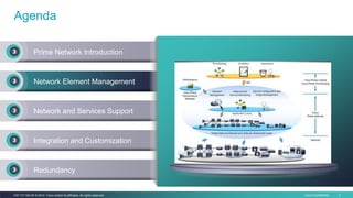Cisco Confidential 5C97-731162-00 © 2014 Cisco and/or its affiliates. All rights reserved.
Agenda
Prime Network Introduction
Network Element Management
Network and Services Support
Integration and Customization
Redundancy
Network Element Management
 