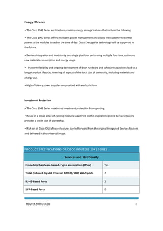 Cisco router 1941 series datasheet | PDF