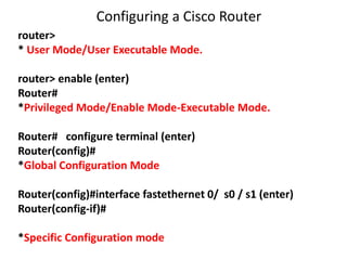 Mode In Cisco Router Cisco router basic | PPTX